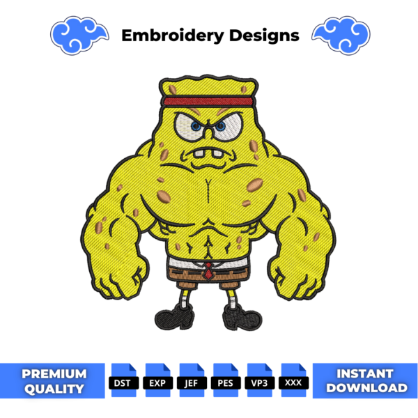 SpongeBob Gym Embroidery Design