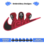 Squid Game Swoosh Embroidery Design