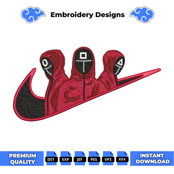 Squid Game Swoosh Embroidery Design