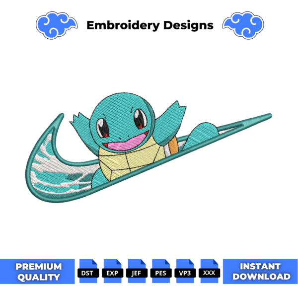 Squirtle Embroidery Design