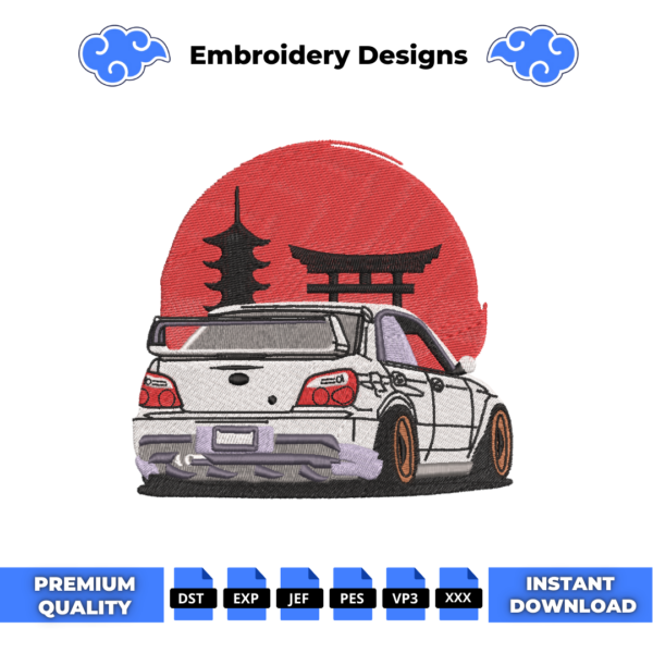 Subaru WRX Embroidery Design