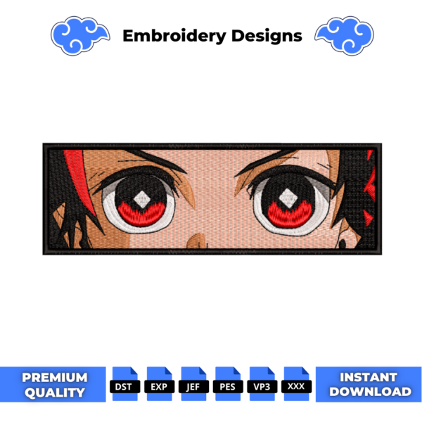 Tanjiro Kamado Eyes Embroidery Design