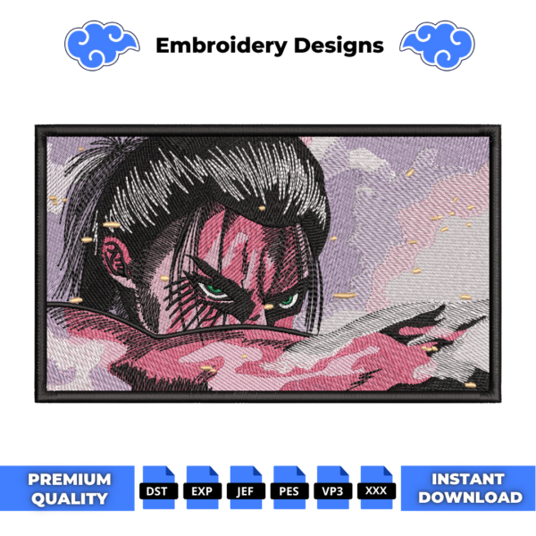 The Fallen Angel Eren Embroidery Design