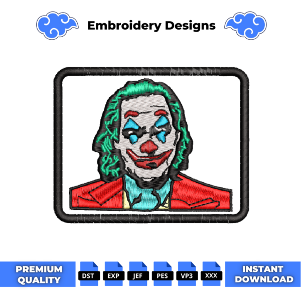 The Joker Cap Embroidery Design