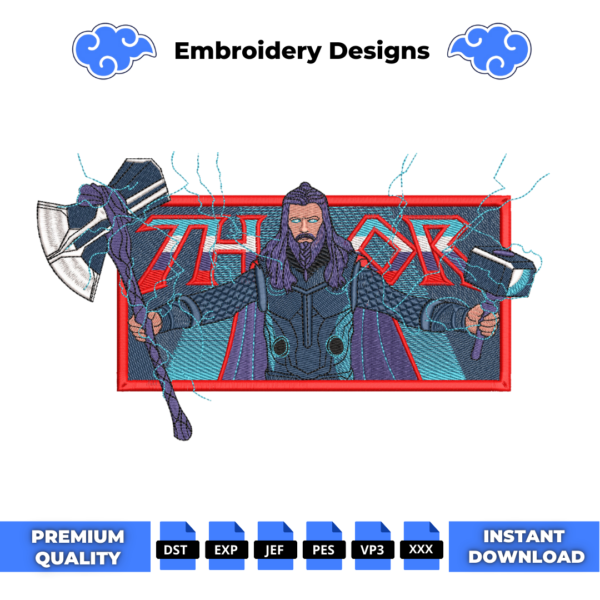 Thor Boxed Embroidery Design