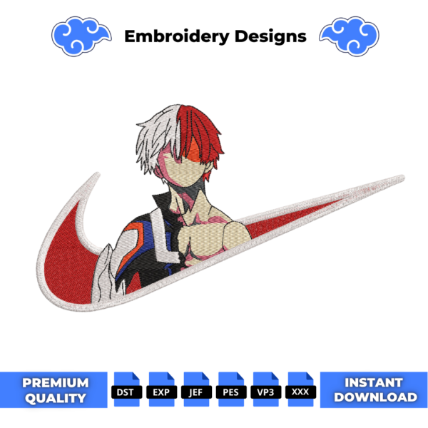 Todoroki Swoosh Embroidery Design