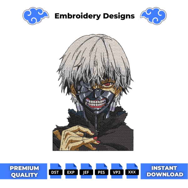 Tokyo Ghoul Ken Kaneki Embroidery Design
