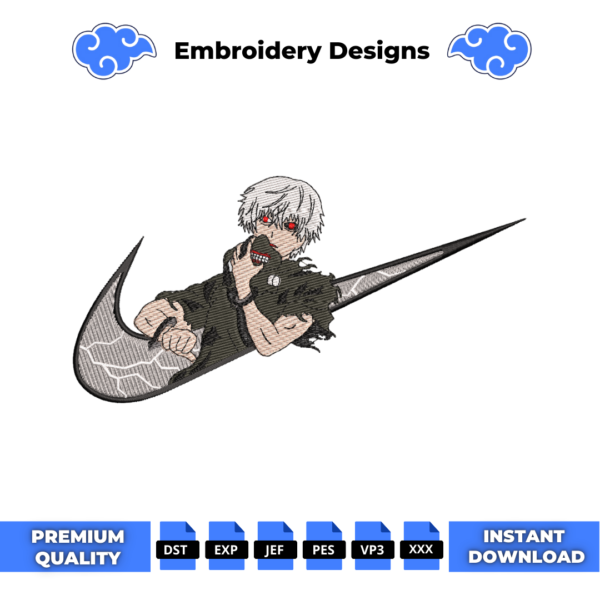Tokyo Ghoul Swoosh Embroidery Design