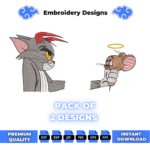 Tom and Jerry Embroidery Design