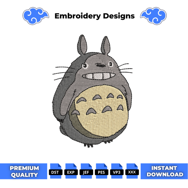 Totoro 2 Embroidery Design