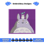 Totoro Boxed Embroidery Design