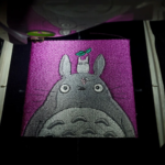 Totoro Boxed Embroidery Design stitched by a customer