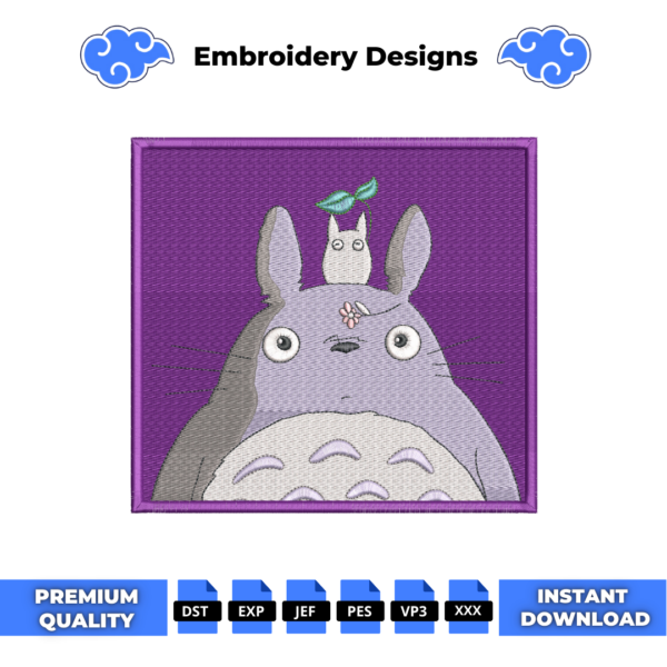 Totoro Boxed Embroidery Design