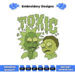 Toxic Rick and Morty Embroidery Design