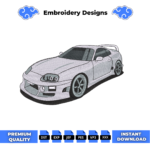 Toyota Supra MK4 Embroidery Design