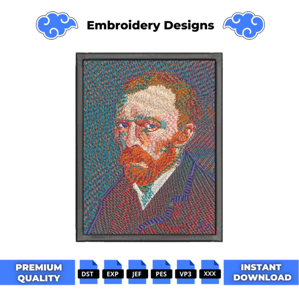 Van Gogh Portrait Embroidery Design