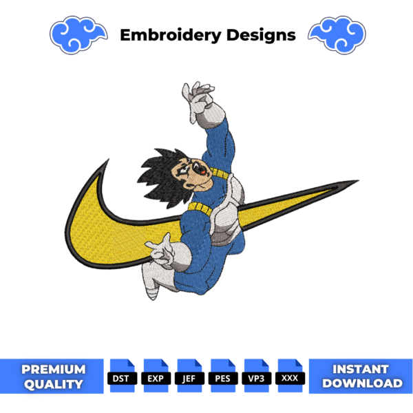 Vegeta Anime Embroidery Design