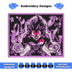 Vegeta Ultra Ego Form Embroidery Design