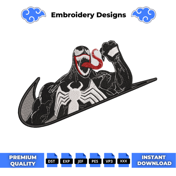 Venom Embroidery Design