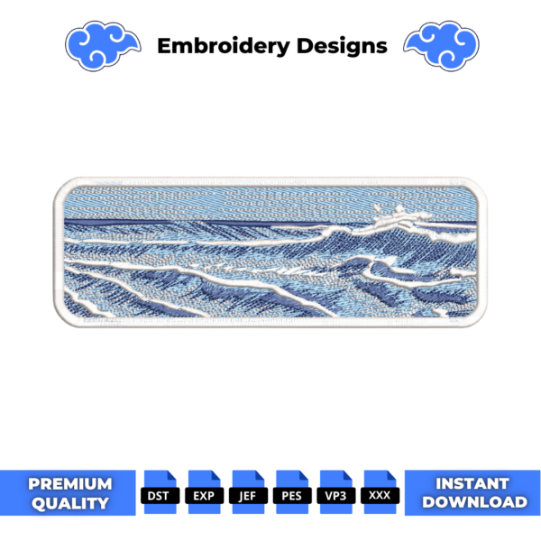 Waves Boxed Embroidery Design