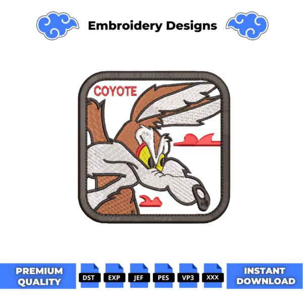 Wile E Coyote Cap Embroidery Design