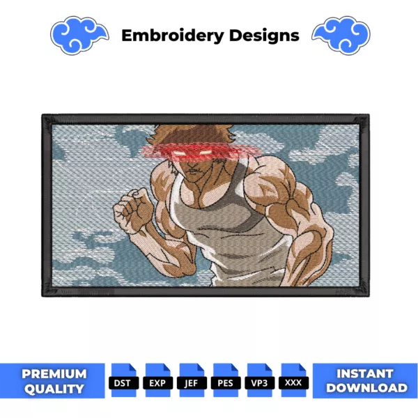 Baki Hanma Embroidery Design