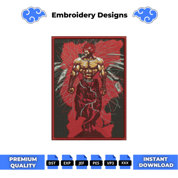 Yujiro Hanma Boxed Embroidery Design