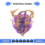 Yoruichi Embroidery Design