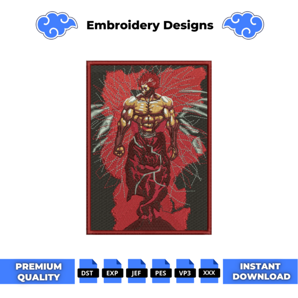 Yujiro Hanma Boxed Embroidery Design