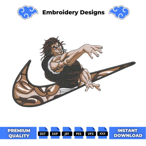Yujiro Hanma Embroidery Design
