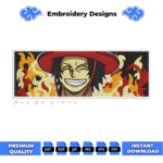 Ace Smile Anime Embroidery Design