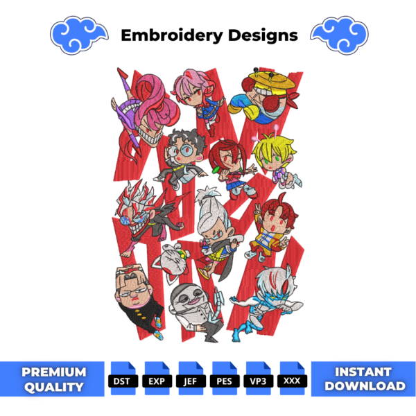 Dandadan Anime Embroidery Design
