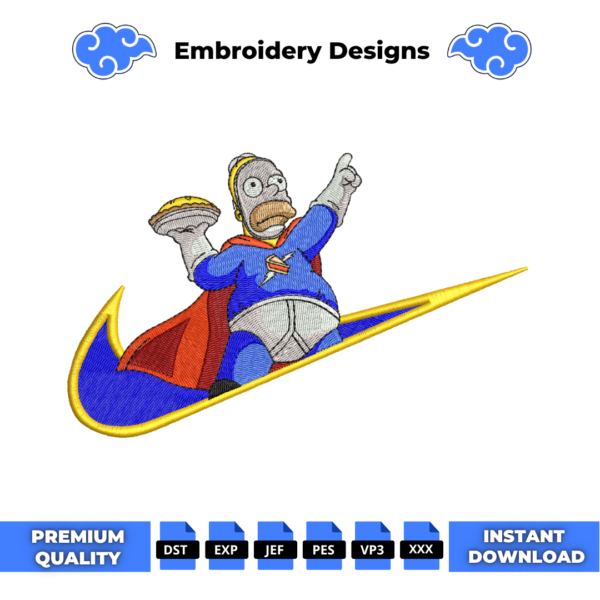 Homer Simpson Pie Man Embroidery Design