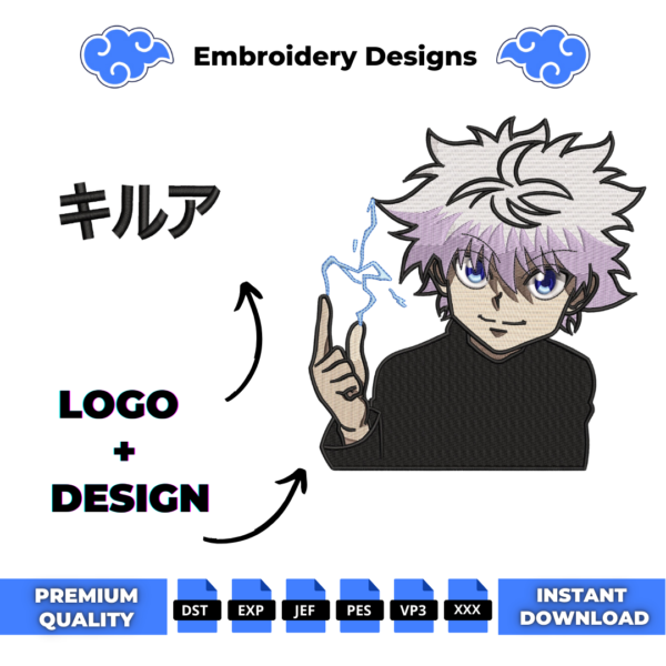 Killua and Logo Embroidery Design