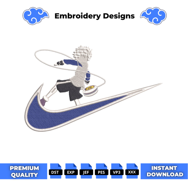 Killua Swoosh Anime Embroidery Design