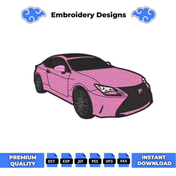 Lexus RC F Embroidery Design