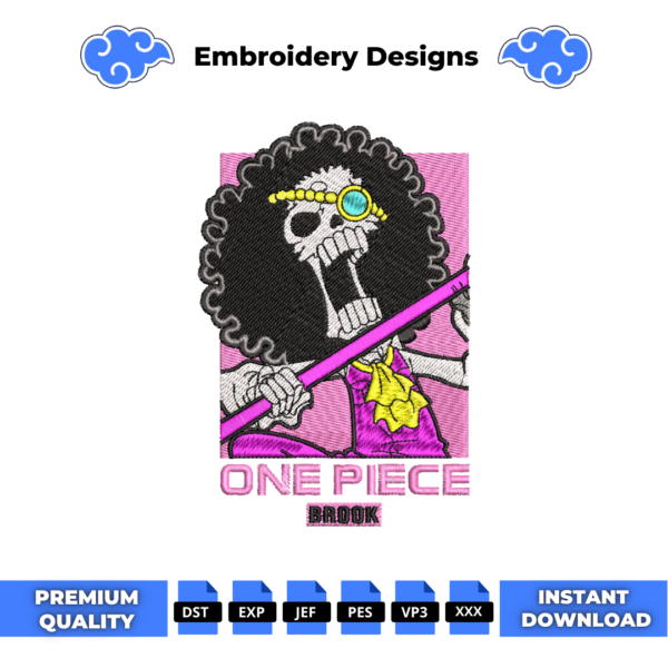 One Piece Brook Embroidery Design