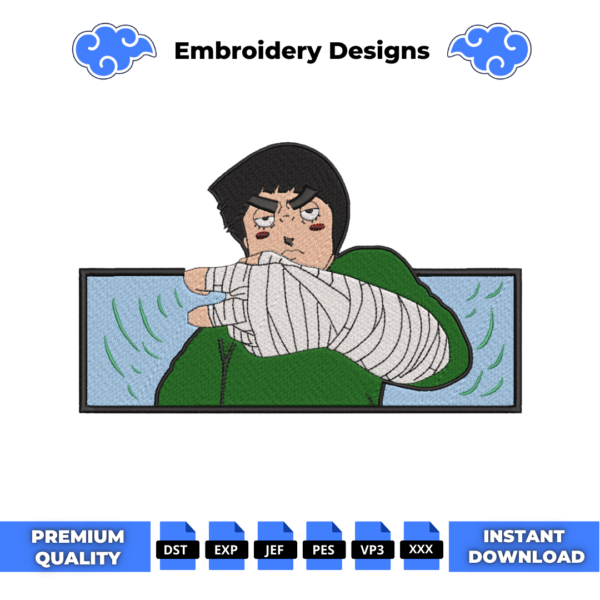 Rock Lee Naruto Embroidery Design