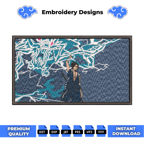 Sasuke Attack Embroidery Design