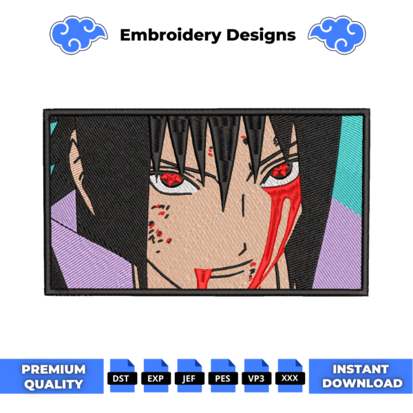 Sasuke Blood Embroidery Design