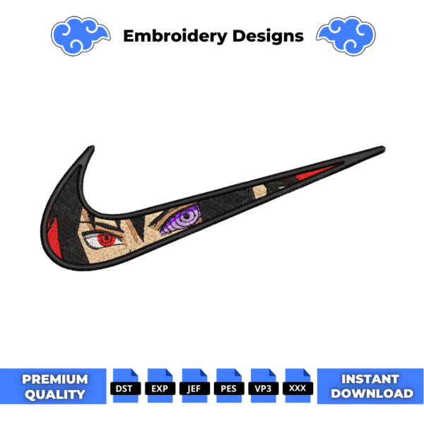 Sasuke Eyes Swoosh Embroidery Design