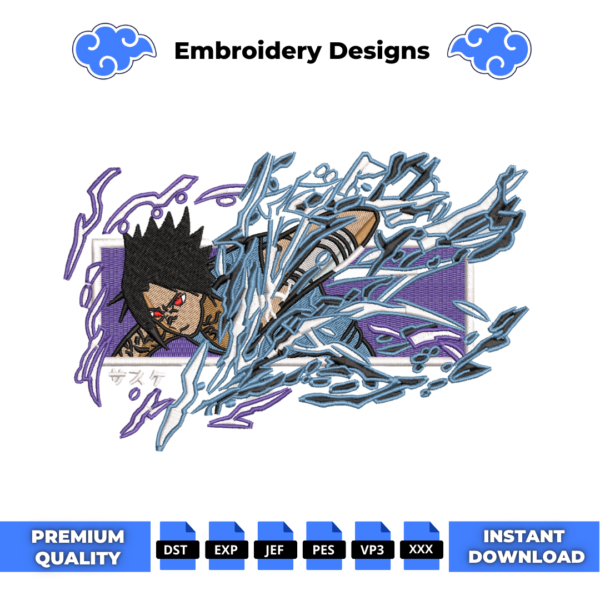 Sasuke Uchiha Boxed Embroidery Design
