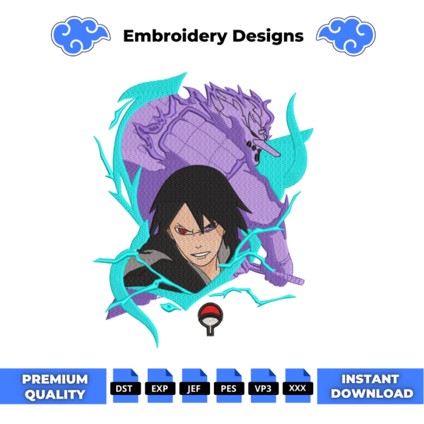 Sasuke Uchiha Susanoo Embroidery Design
