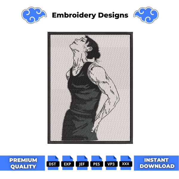 Suguru Geto Muscle Embroidery Design
