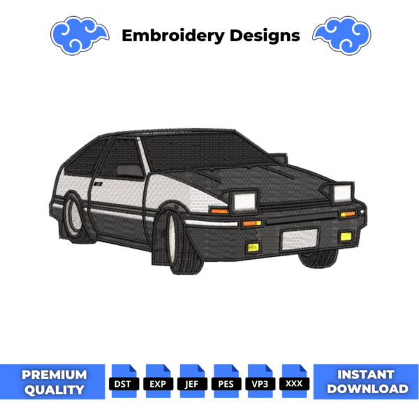 Toyota AE86 Embroidery Design