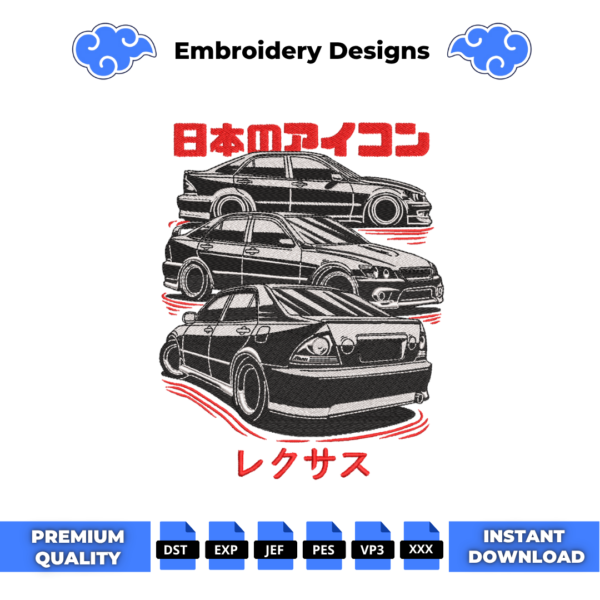 Toyota Altezza IS200 IS300 Embroidery Design