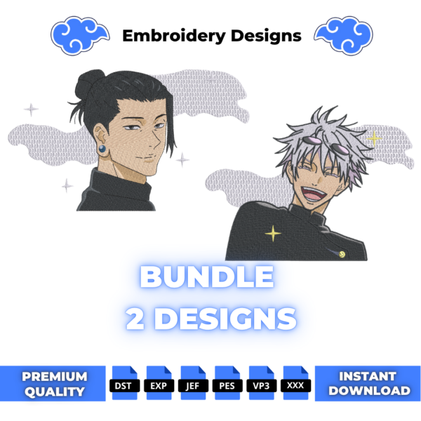 Bundle Gojo and Suguru Geto Embroidery Design