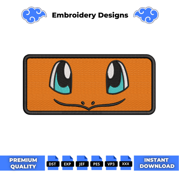 Charmander Eyes Embroidery Design