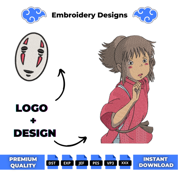 Chihiro and Logo Embroidery Design