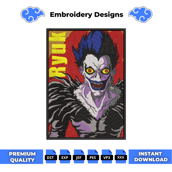 Death Note Ryuk Embroidery Design